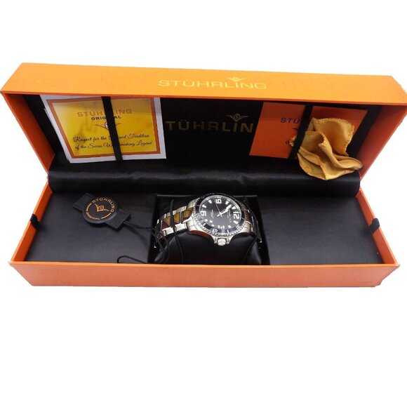 Stuhrling Original Swiss men Watch Quartz Professional Diver 200 M. Battery need - Picture 1 of 7